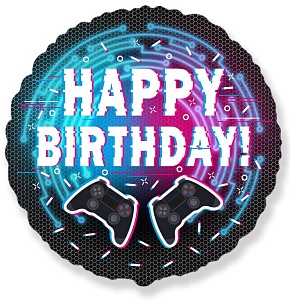 FM с рисунком 18" Круг 401623 С Днем Рождения! (гейм-пати)